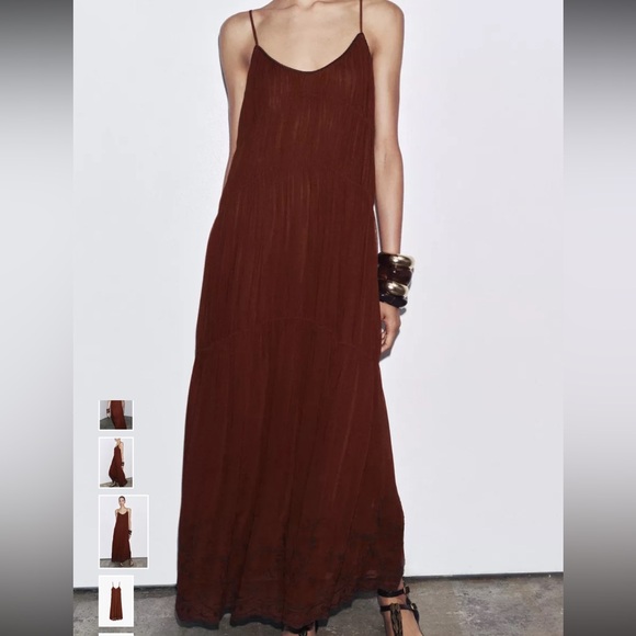 Zara Large ZW Collection Embroidered‎ Dress Boho Whimsical Garden Floral Fairy - Picture 4 of 12